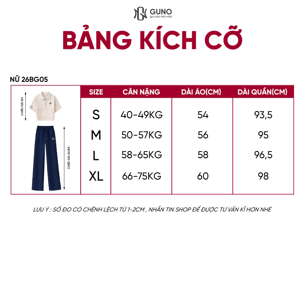 Bảng size 26BG05